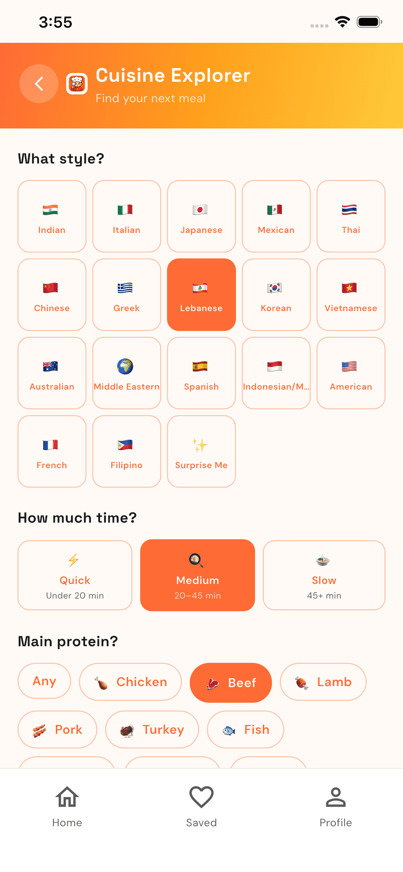Cuisine explorer
